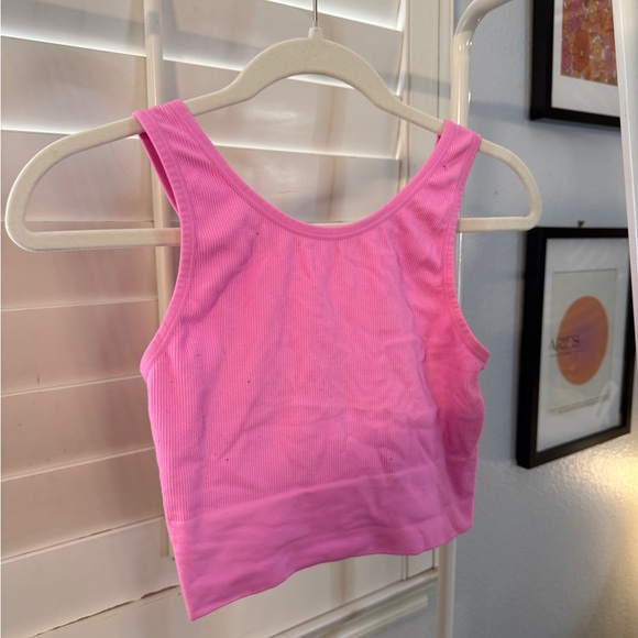 Colsie Vibrant Pink Ribbed Tank Top - Picture 1 of 3